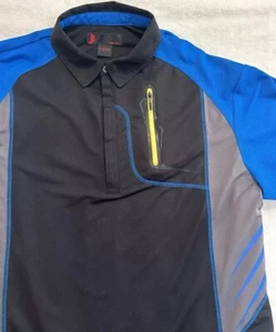 J by Jamie Sadock Mens Polo Shirt Multi Black 4 Button Performance Stretch Sz L - Picture 1 of 10