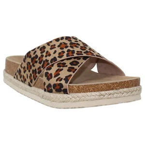 SOBEYO Women's Platform Sandals Wedge Slides Criss Cross Strap Cork Espadrilles - Picture 1 of 7