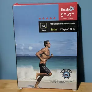 Koala Ultra Premium Photo Paper 5" x 7" Glossy 72lb 50 Sheets Inkjet Printers - Picture 1 of 6