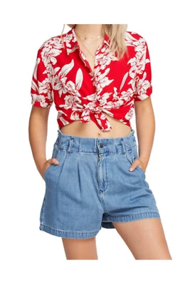 Volcom Aloha Ha camiseta de manga corta para mujer XS - Imagen 1 de 4