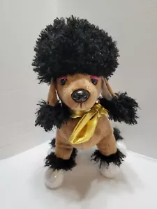 Ganz Webkinz Rockerz Groovy Poodle 11" Plush Brown Black gold Scarf Dog used - Picture 1 of 9