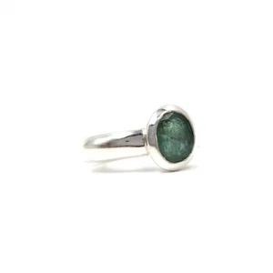 925 Silber Ring grüner Smaragd 1.15ct Schmuck Emerald Bandring Solitär 17.8 / 56 - Bild 1 von 13