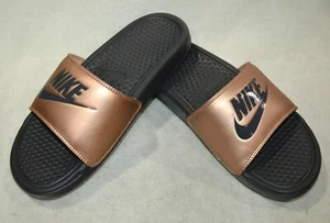 Nike Benassi JDI Mtlc Red Bronze/Grey Women's Slides Sandals-Sz 6/7/8/9/10/11 NB - Picture 1 of 6
