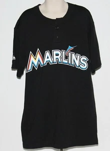 MLB Florida Marlins #4 Majestic Youth Large 2 Botton Black Shirt - Picture 1 of 3