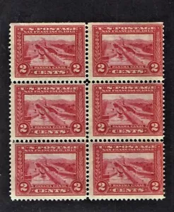 1913 U.S.CLASSIC PAN-PACIFIC 2c Carmine p.12 Blk of 6 Sc#398 M/NH/OG ^ - Picture 1 of 1