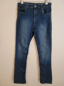 Carters Kids Jeans Girls Size 12 Tapered Skinny Stretch Denim Dark Blue - Picture 1 of 9