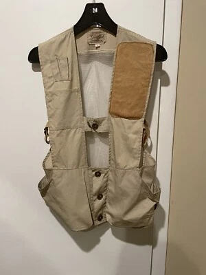 VTG MEN’S BOB ALLEN GUN CLUB HUNTING VEST OUTDOOR SPORTSWEAR SZ 34 KHAKI LEFTY - Image 1 of 4
