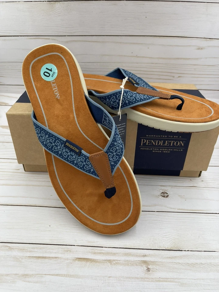 Pendleton Men's Size 12 Cape Romain Westerly Majolica Sandal Leather Slip on