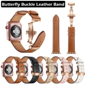 Luxury Leather Band Strap for Apple Watch 11 10 9 8 7 6 5 4 SE 40-49mm Ultra 3 2 - Picture 1 of 58