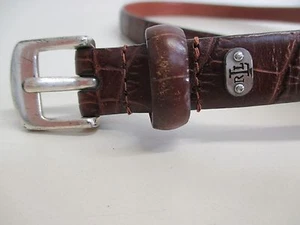 Ralph Lauren Faux Snakeskin Brown Italian Leather Women's Belt Size M EUC - Picture 1 of 9