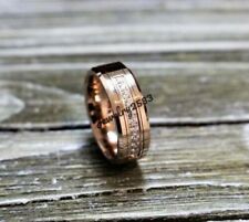 2.2Ct Genuine Moissanite Men's Engagement Band Ring 14k Rose Gold Plated Silver