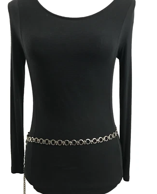 Женская цепочка ремень большой очень большой Серебряный металлический O кольцо платье повседневный плюс - Изображение 1 из 4