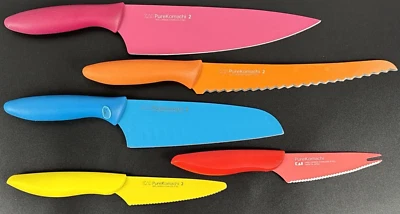 Kai Pure Komachi 5 件套刀套装 - 2x 8 英寸、6.5 英寸和 2x 4 英寸刀;锋利多彩! — 第 1/4 张图片