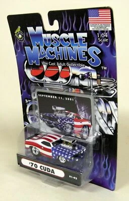 Muscle Machines 1/64 Scale - 01-92 '70 Cuda Sept 11 2001  Diecast Model car - Image 1 of 2