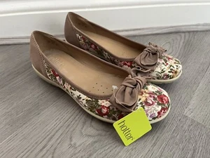 Hotter Comfort Concept Jewel Womens Taupe/Floral Shoes Flats - Size UK 5.5 - NEW - Picture 1 of 12
