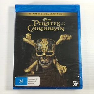 Pirates of the Caribbean 1 2 3 4 5 5 Movie Collection Blu-ray Boxset Reg A B C - Picture 1 of 7