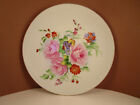Vintage Unmarked Decorative Plate Pink Roses Red Flowers