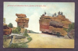 Postal Balanced Steamboat Rock GARDEN OF THE GODS CO - Imagen 1 de 1