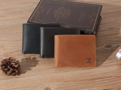 Northport Leather Company Bi-Fold Genuine Top Grain Leather Crazy Horse Wallet - Image 1 of 4
