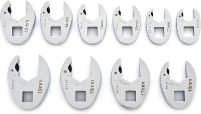 GEARWRENCH 3/8 Drive Ratcheting Crowfoot Metric Wrench 10-Pieces Set, 89119 - image 1 of 4