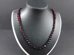 Elegante collar, granate bohemio, con cierre dorado 925 - Imagen 1 de 7