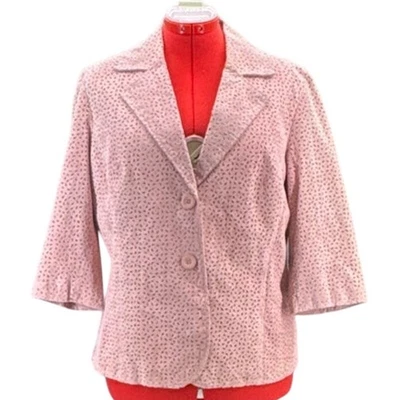 Terry Lewis Classic Luxuries Vintage Pink Suede 3/4 Sleeve Blazer Women M - Image 1 of 4