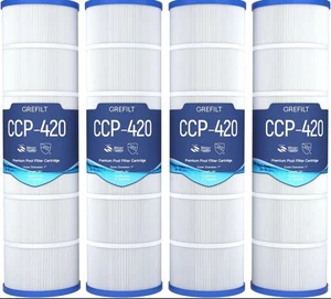 Grefilt CCP420 Pool-Filterkartuschen, 4er-Pack, 420 qm passend für Pentair, Unicel - Bild 1 von 11