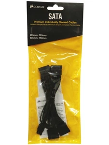 Corsair CP-8920186 Premium Individually Sleeved SATA Cable ~ Type 4 PSUs ~ Black - Picture 1 of 7