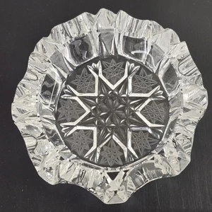 Ashtray Crystal Cut Glass Unique - Picture 1 of 9