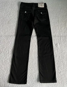 True Religion Jeans Herren 27 Schwarz Ricky Big Flap Relaxed Straight Stretch - Bild 1 von 14