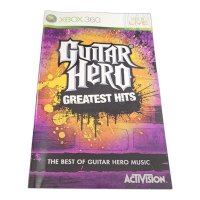 Guitar Hero Greatest Hits Instruction Manual Booklet for Xbox 360 Game (NO GAME) - Image 1 of 4