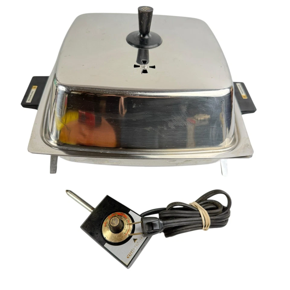 Sartén eléctrica Toastmaster sumergible de acero inoxidable vintage años 60 MCM P803 Foto 1 de 4