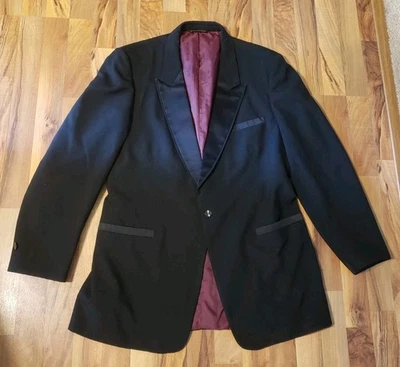Vtg  After Six Black Formal Tuxedo Tux Coat Jacket Tails Mens Size 46L - Image 1 of 4