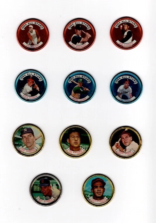 (11) Monedas de béisbol Topps 1964 (jugadores y equipos variados) Foto 1 de 1