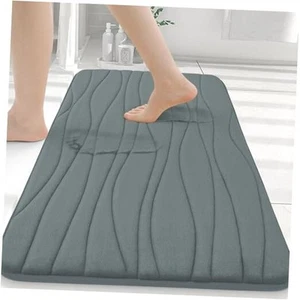 Memory Foam Bathroom Rug Mat 24x16, Extra Soft and Absorbent 24" x 16" Grey - Picture 1 of 7