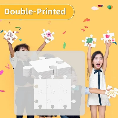 30 x per bambini con bordi lisci, set di puzzle multiuso in cartone bianco - Immagine 1 di 4