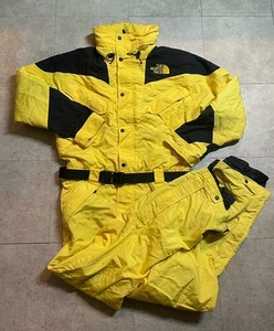 Vintage North Face Ski Suit Mens Yellow Medium Jumpsuit Extreme GTX Ultrex - Picture 1 of 21