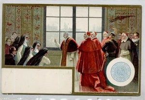 ROMA Vaticano Il PAPA benedice Suore Pope Saint-Père Nuns PC Circa 1900 rare - Imagen 1 de 1
