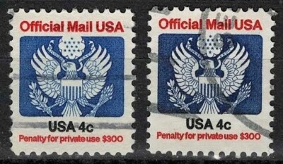 US 1983 #O128 4c Official Mail Lot of 2 XF Used - Image 1 of 2