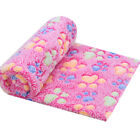 Cute Puppy Kitten Dog Cat Warm Paw Print Coral Fleece Blanket Mat Carpet Towel 4