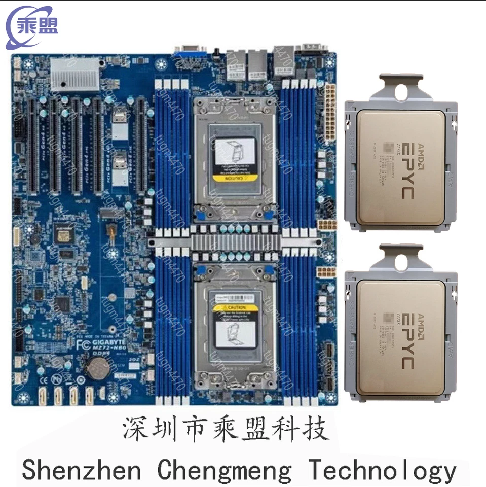 Gigabyte MZ72-HB2 PCIE4.0 +2xAMD EPYC 7773x 2.20GHz 64-Cores combination - Image 1 of 1