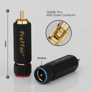 4Pcs Gold Plated Locking RCA Plug Solder Signal Cable Connector For DIY - Picture 1 of 10