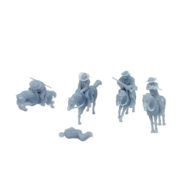 Outland Models Railroad Layout Old West Cowboy on Horse Figure Set 1:87 HO Scale - Image 1 of 2