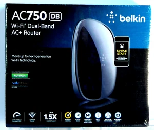 Belkin AC750 DB Wi-Fi Dual-Band AC + Router . - Picture 1 of 5
