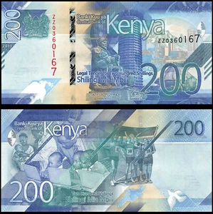 Kenia 200 Schilling 2019 UNC ERSATZSCHEIN, ARZT MIT KRANKENSCHWESTER UND BABY LINKS - Bild 1 von 1