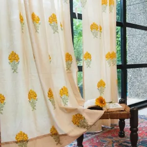 Urban Space 100% Cotton Curtains for Door,7 feet Long Set of 2 - Picture 1 of 5