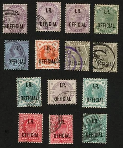 GB Stamps 1882-1904 QV and KEVII Inland Revenue Officials, 3x Mint, 11 Used - Picture 1 of 6