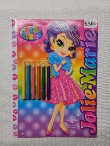 Libro para colorear Lisa Frank Fashion Friends Jolie-Marie 2006 con lápices de colores - Imagen 1 de 10