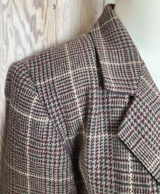 Blazer Sag Harbor Damas 10P Mezcla Lana Cuadros Pata de Gallo Botón Único Usado en Excelente Condición Foto 1 de 4