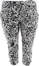 Kelly by Kelly Clinton Black & White Floral Ponte Crop Pants Size Petite Medium